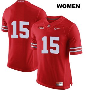 Women's NCAA Ohio State Buckeyes Jaylen Harris #15 College Stitched No Name Authentic Nike Red Football Jersey FQ20P80XY